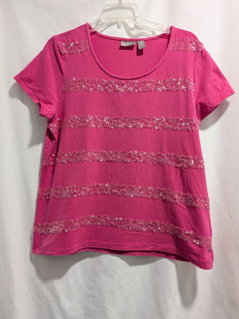 Chico's pink sparkly tee shirt